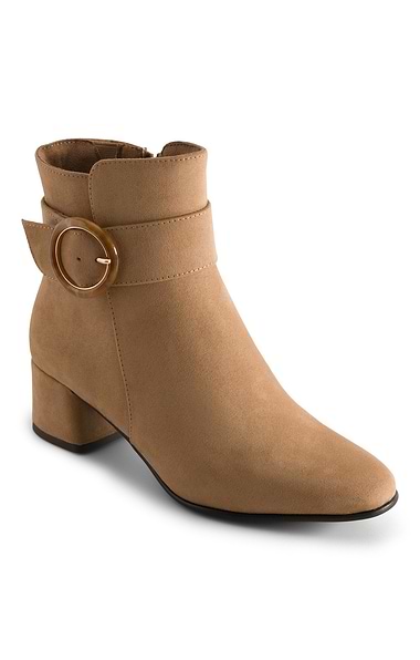 Ladies Marco Tozzi Faux Suede Buckle Ankle Boot