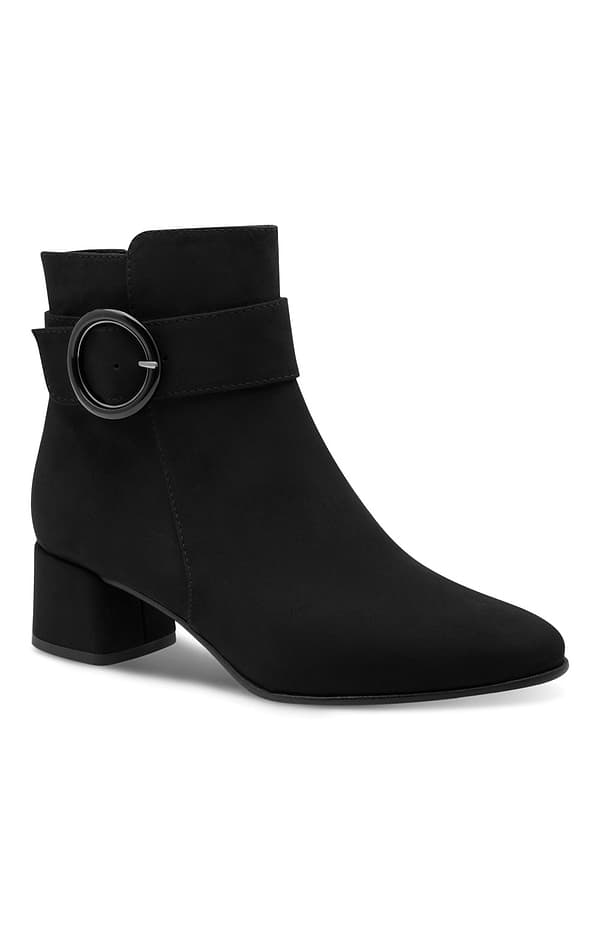 Ladies Marco Tozzi Faux Suede Buckle Ankle Boot