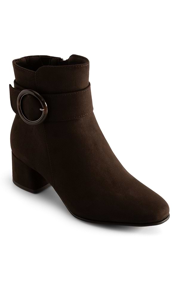 Ladies Marco Tozzi Faux Suede Buckle Ankle Boot