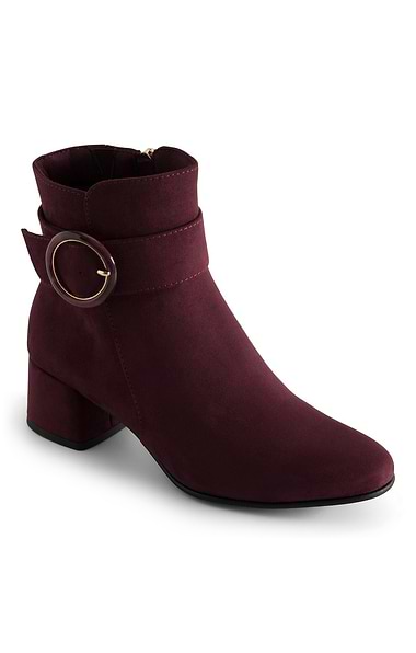 Ladies Marco Tozzi Faux Suede Buckle Ankle Boot