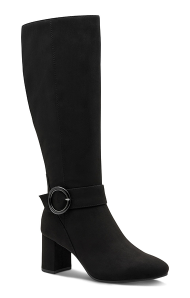 Ladies Marco Tozzi Faux Suede Tall Buckle Boot