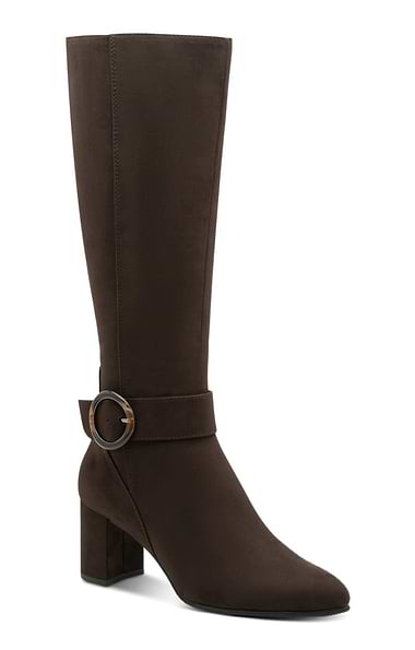 Ladies Marco Tozzi Faux Suede Tall Buckle Boot