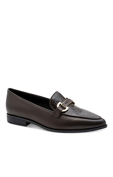 Ladies Marco Tozzi Snake Effect Pointed Loafer