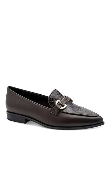 Ladies Marco Tozzi Snake Effect Pointed Loafer