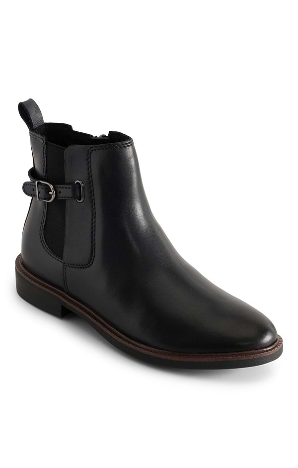 Ladies Marco Tozzi Leather Buckle Trim Chelsea Boot
