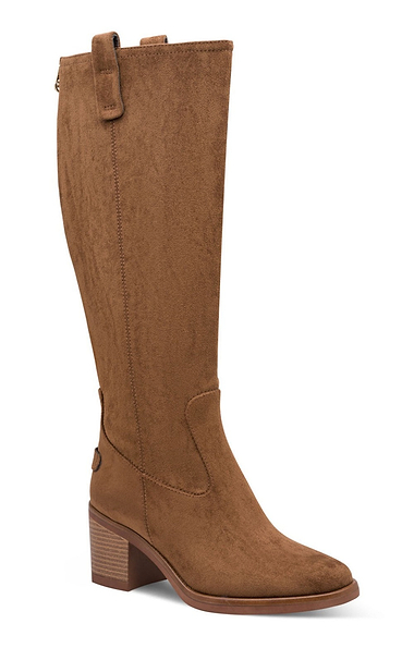 Ladies Marco Tozzi Faux Suede Block Heel Tall Boots