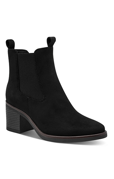 Ladies Marco Tozzi Faux Suede Block Heel Ankle Boots