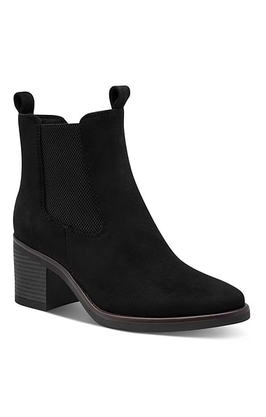 Ladies Marco Tozzi Faux Suede Block Heel Ankle Boots