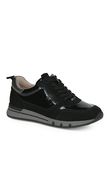 Ladies Caprice Patent & Suede Trainer