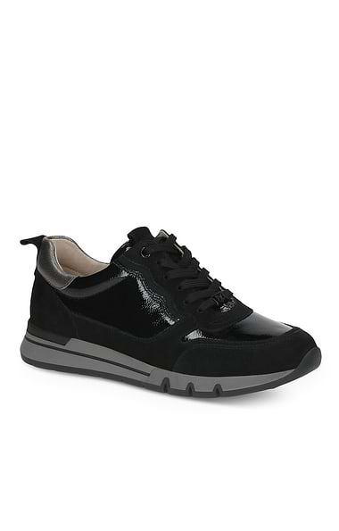 Ladies Caprice Patent & Suede Trainer