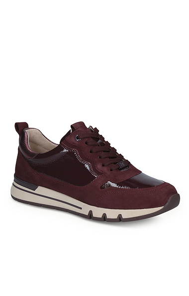 Ladies Caprice Patent & Suede Trainer
