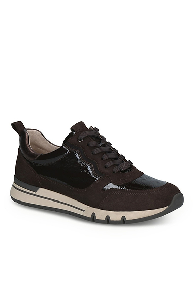Ladies Caprice Patent & Suede Trainer