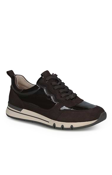 Ladies Caprice Patent & Suede Trainer