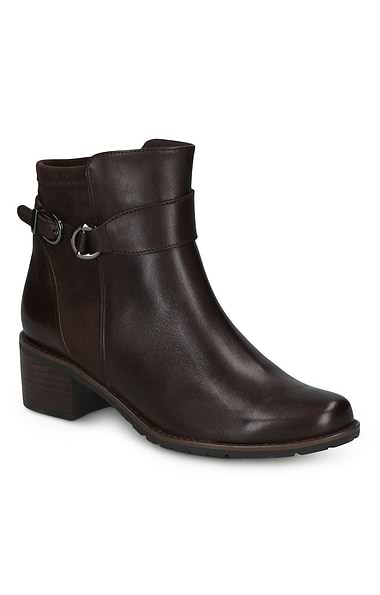 Ladies Caprice Leather Stretch Around Ankle Boot