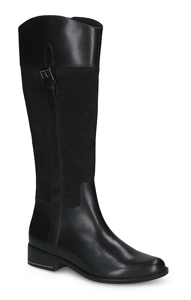 Ladies Caprice Classic Leather & Suede Buckle Detail Riding Boot