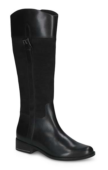 Ladies Caprice Classic Leather & Suede Buckle Detail Riding Boot