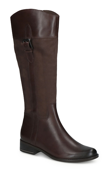 Ladies Caprice Classic Leather & Suede Buckle Detail Riding Boot