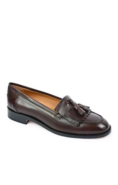 Ladies House of Bruar Leather Tassel Loafer