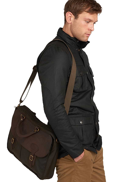 Men's Barbour Wax Leather Briefcase