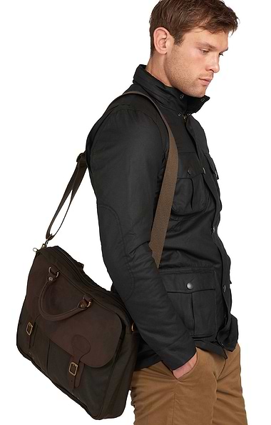 Men's Barbour Wax Leather Briefcase