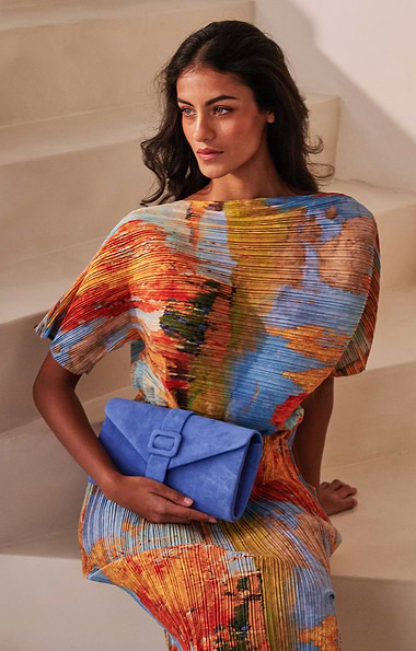 Ladies Aletta Suede Clutch