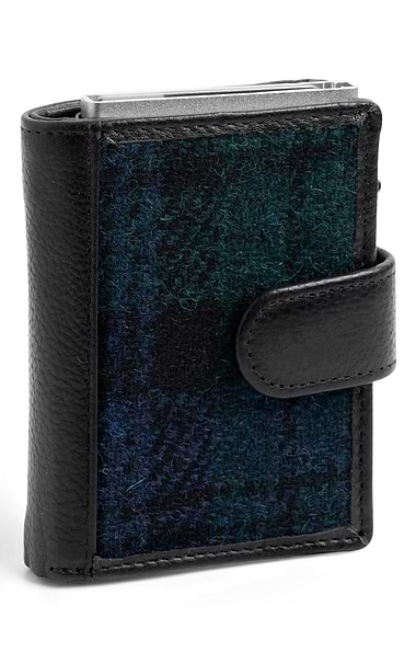 Quick Access Leather Card Holder with Harris Tweed®