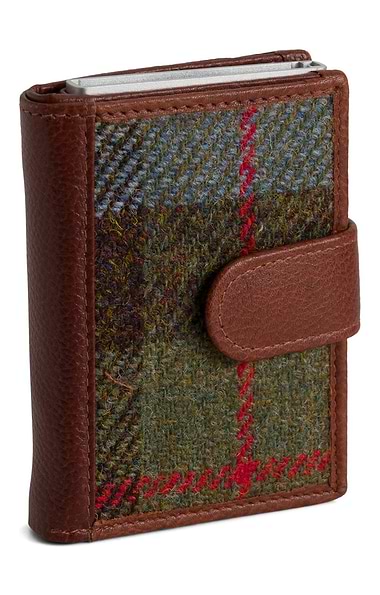 Quick Access Leather Card Holder with Harris Tweed®