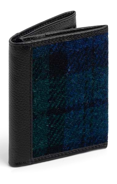 Leather Bi-Fold Card Wallet with Harris Tweed®