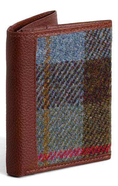 Leather Bi-Fold Card Wallet with Harris Tweed®