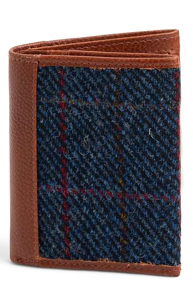 Leather Bi-Fold Card Wallet with Harris Tweed®