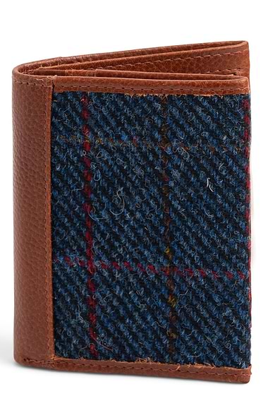 Leather Bi-Fold Card Wallet with Harris Tweed®
