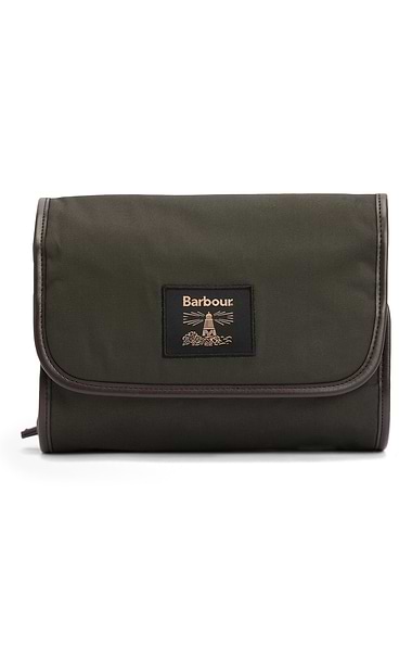 Men's Barbour Wax Hanging Washbag