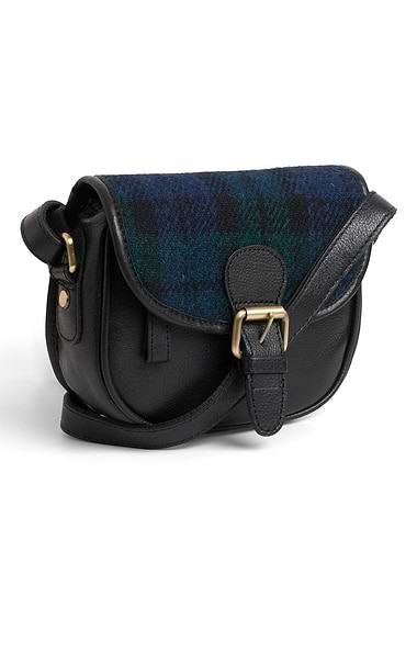 Ladies Leather & Harris Tweed® Saddle Bag