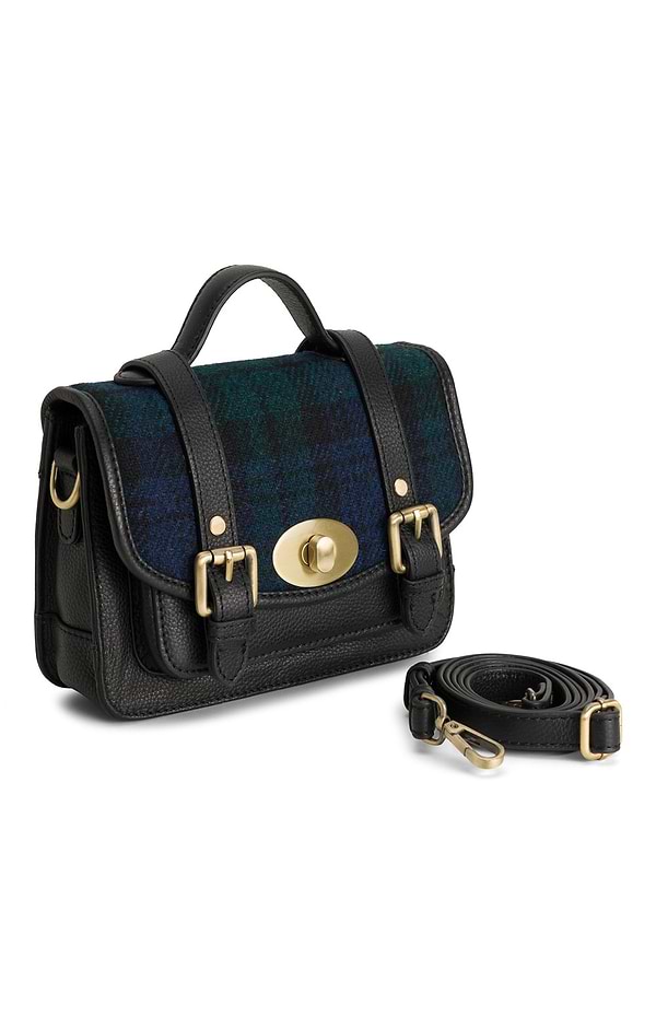 Ladies Leather and Harris Tweed® Satchel Handbag