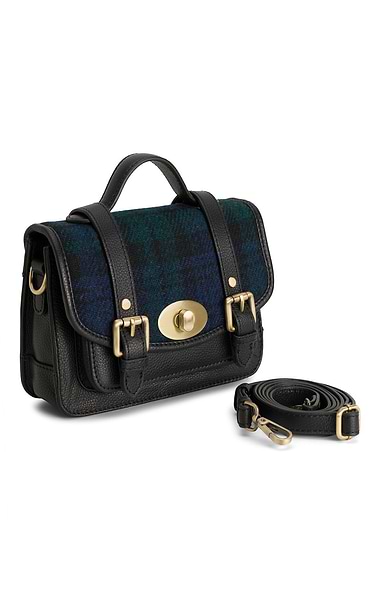 Ladies Leather and Harris Tweed® Satchel Handbag