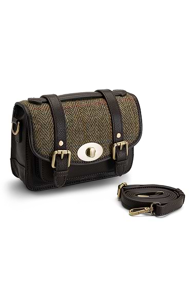 Ladies Leather and Harris Tweed® Satchel Handbag