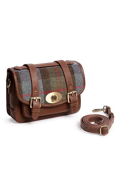 Ladies Leather and Harris Tweed® Satchel Handbag