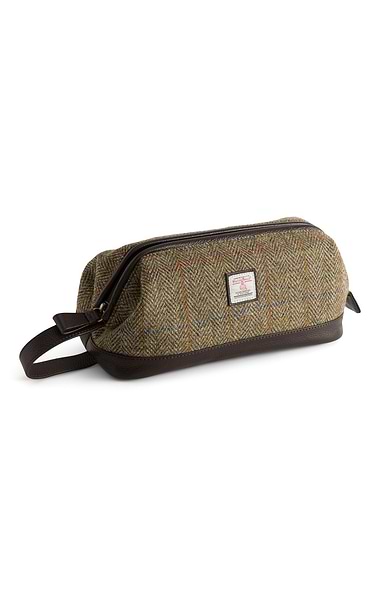 Harris Tweed® & Leather Wash Bag