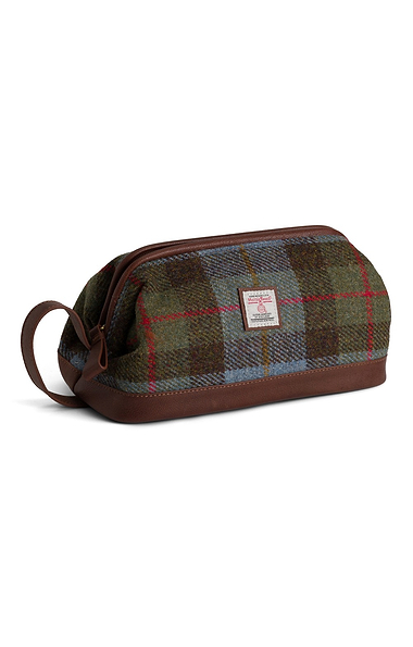 Harris Tweed® & Leather Wash Bag