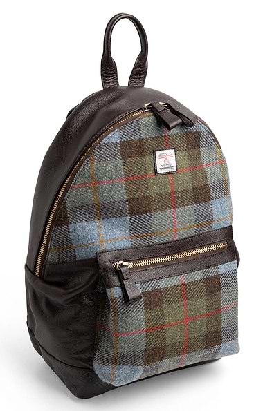 Leather Backpack with Harris Tweed®