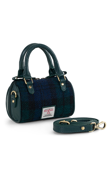 Ladies Harris Tweed® & Leather Mini Barrel Bag