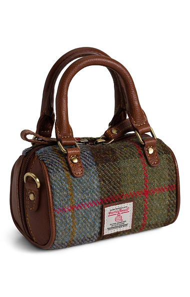 Ladies Harris Tweed® & Leather Mini Barrel Bag