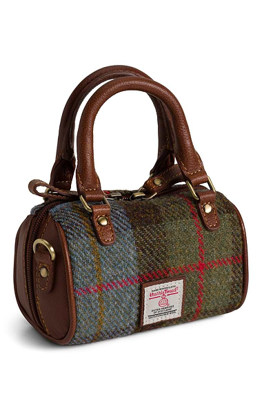 Ladies Harris Tweed® & Leather Mini Barrel Bag
