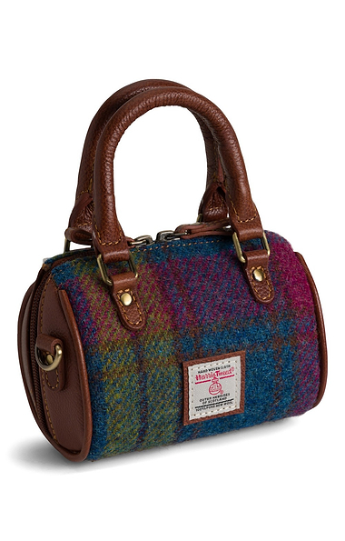 Ladies Harris Tweed® & Leather Mini Barrel Bag