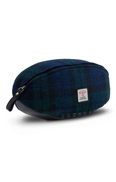 Harris Tweed® & Leather Rugby Ball Washbag