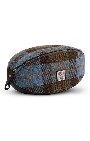 Harris Tweed® & Leather Rugby Ball Washbag
