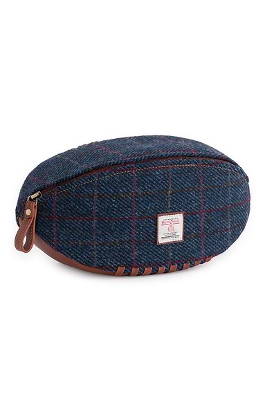 Harris Tweed® & Leather Rugby Ball Washbag