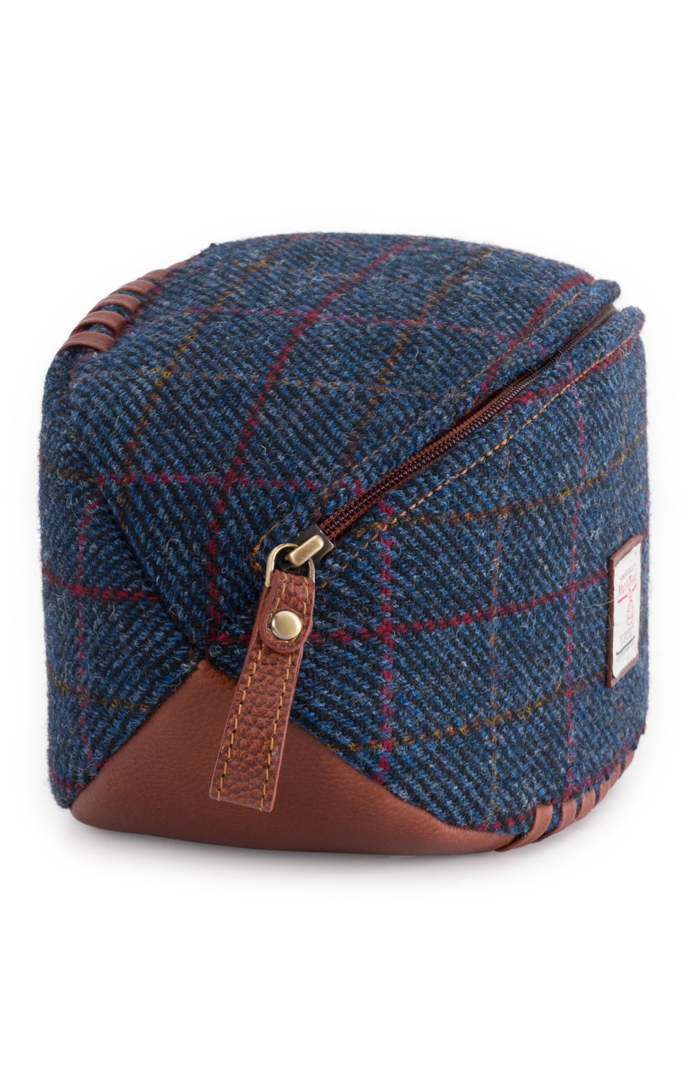 Harris Tweed® & Leather Rugby Ball Washbag - House of Bruar