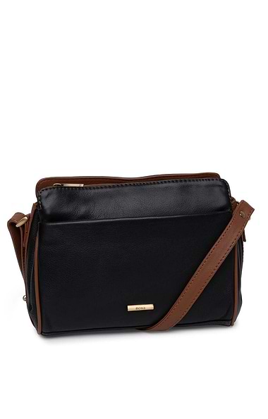 Ladies Leather Front Pocket Cross Body Handbag