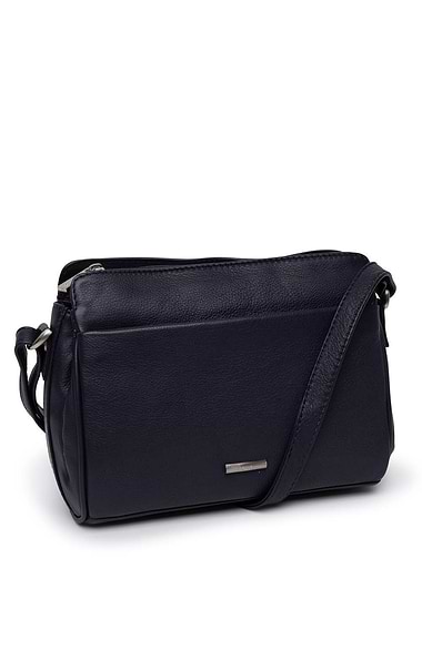 Ladies Leather Front Pocket Cross Body Handbag